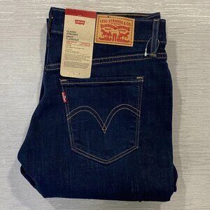 Levis Classic Straight Jeans Womens 8 29x30 Mid Rise Dark Wash Stretch Denim
